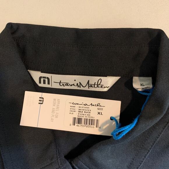 Travis Mathew Polo Shirt Womens XL Black Short Sleeve Wickenburg Golf *Logo - Picture 8 of 13